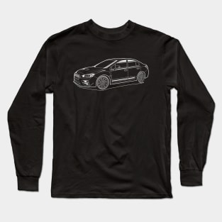 Subie line art white Long Sleeve T-Shirt